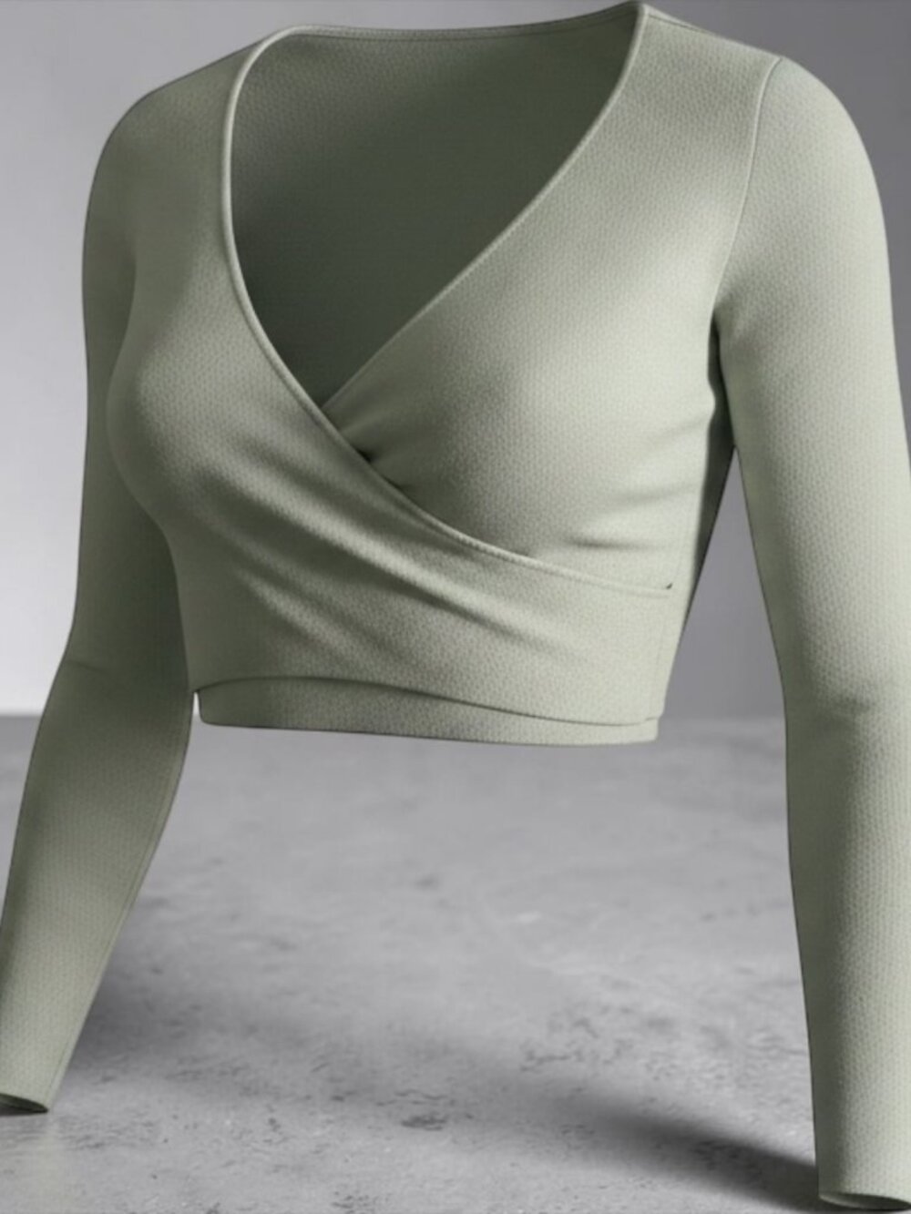Sophie Rue Balletcore Grey Knit Wrap Over Crop Top Shrug - Size M